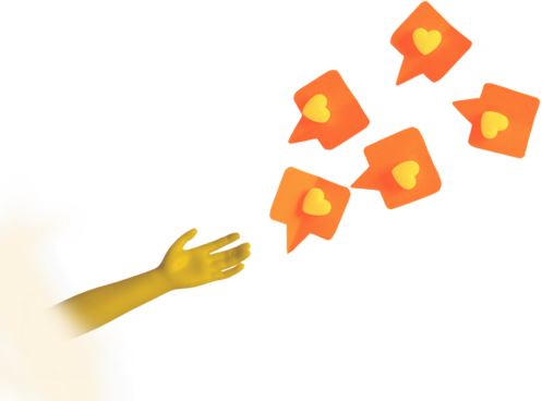 Main lançant des cœurs — Notre histoire #JESUISLÀ